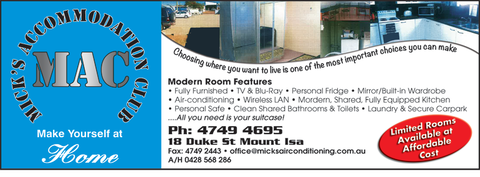 Mick's Accommodation Club - Queensland Tourism 4